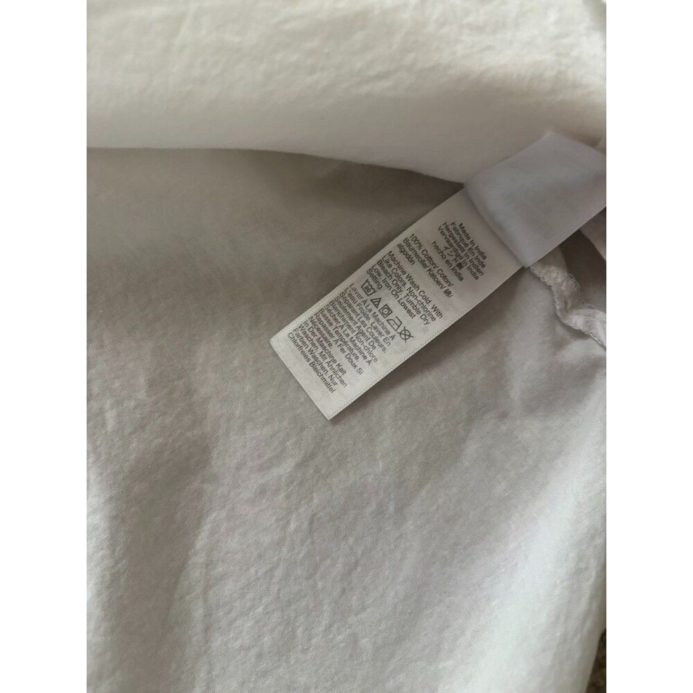 J Crew Women Basic Button-Up White Cotton Collared Long Sleeve Size M - Picture 5 of 6